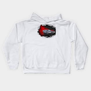 Vintage car with smokin red Kids Hoodie